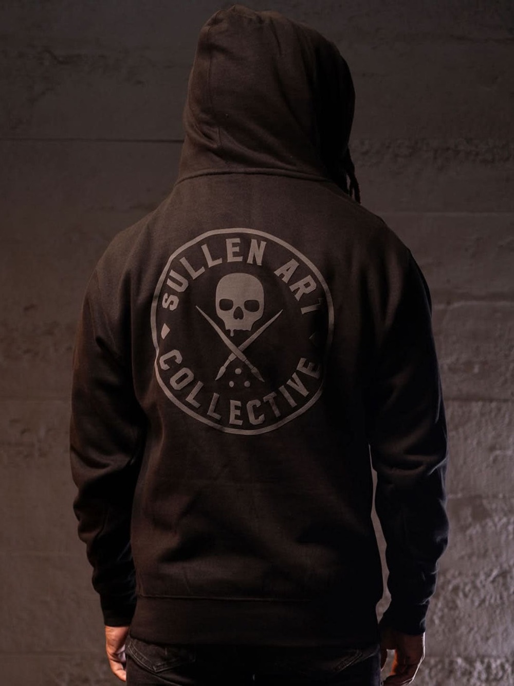 NWOT Sullen Art Ever BOH Badge Logo Pullover Hoodie Black Heavyweight Men 3X
